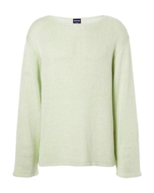 Giorgio Armani Green Linen And Cashmere-Blend Sweater for men