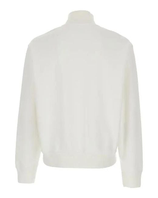 C P Company White High Neck Button Sweater for men