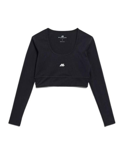 Balenciaga Blue Activewear Long-Sleeved Sports Bra