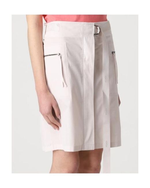 Fendi Pink Logo Printed Belted Skirt