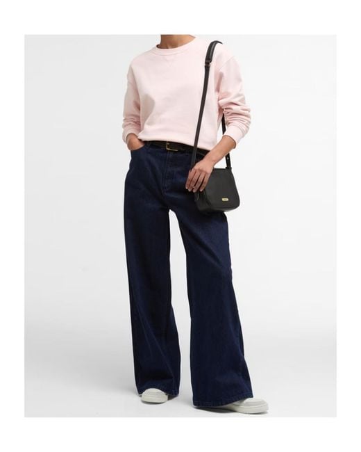 Barbour Pink Logo Crew Neck Sweatshirt