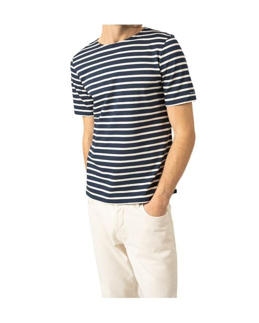 Saint James Blue Levant Breton Shirt for men