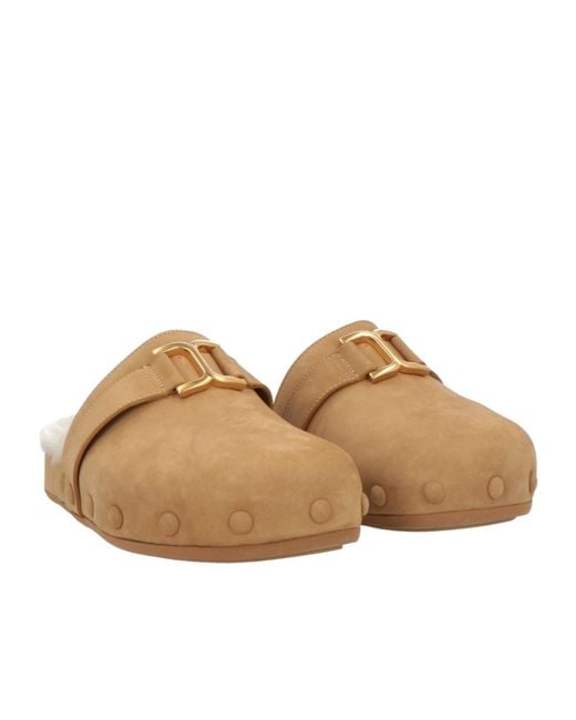 Chloé Brown Decorated Mules