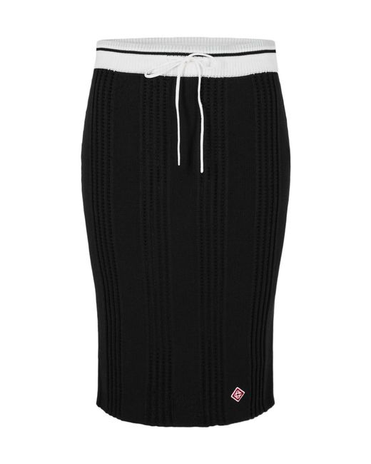 Casablanca Black Striped Knitted Miniskirt
