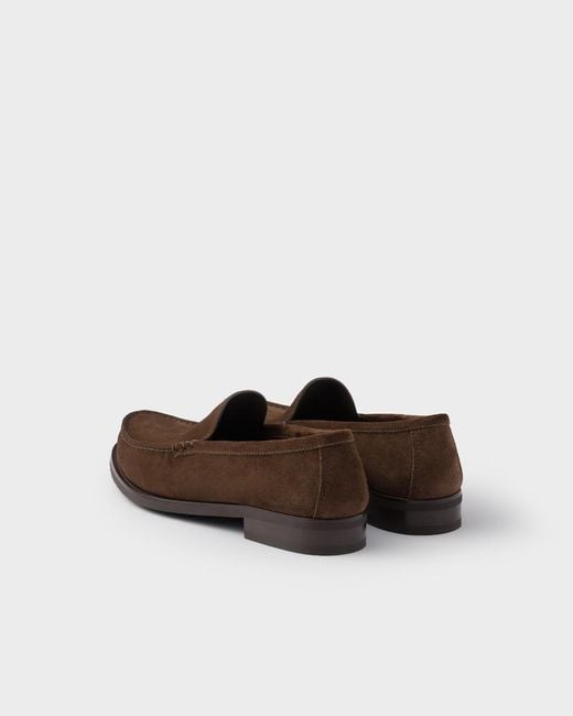 Prada Brown Ruched Slip-On Loafers for men