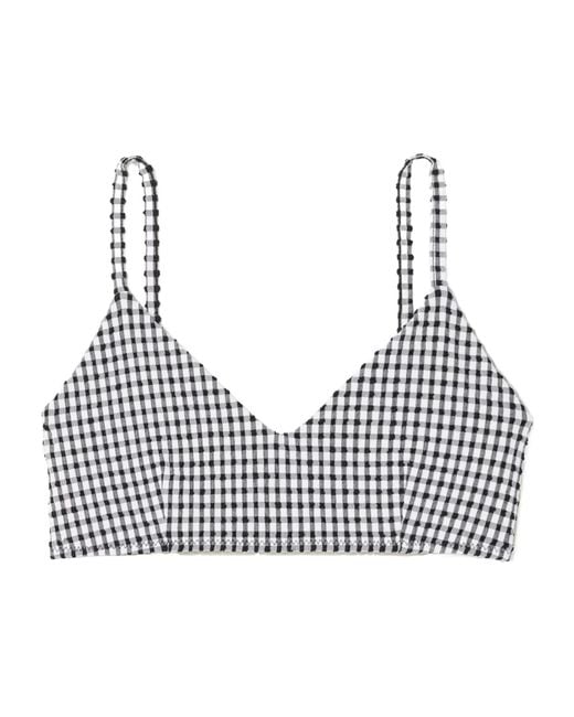 Rohe Gray Gingham Seersucker Bralette