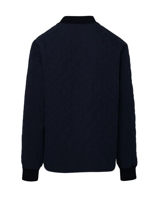 A.P.C. Blue Quilted Bomber Jacket for men