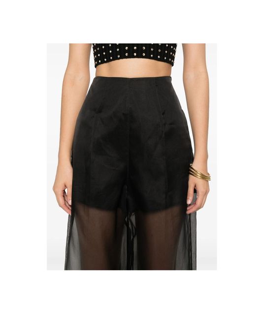 Forte_forte Black Silk Palazzo Pants