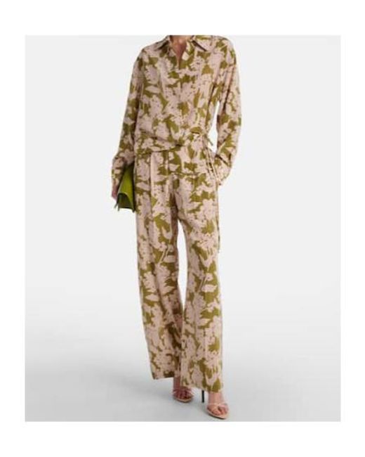 Victoria Beckham Metallic Printed Gathered Silk Blouse