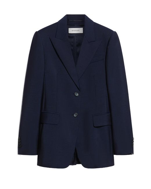 Sportmax Blue Single-Breasted Long-Sleeved Jacket