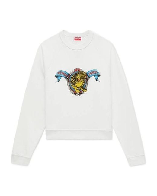 KENZO White Jumping Tiger' Sweatshirt for men