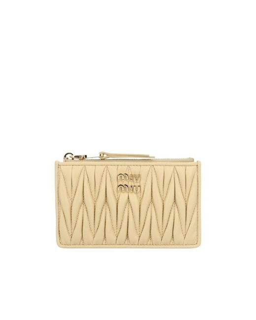Miu Miu Natural Zipper Card Bag