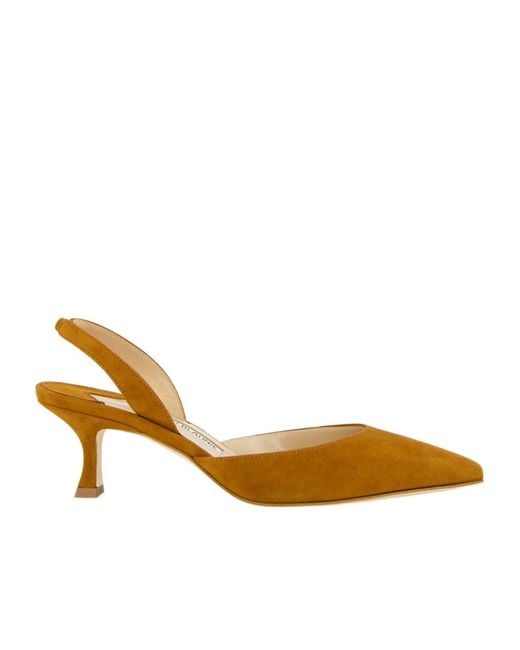 Manolo Blahnik Metallic Pointed High-Heeled Sandals