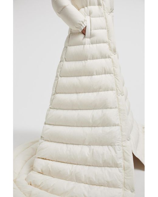 Moncler White Verone Down Long Coat