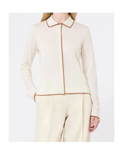 Max Mara White Studio Targa Button-Up Cardigan