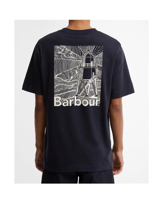 Barbour Blue Logo Short-Sleeve T-Shirt for men