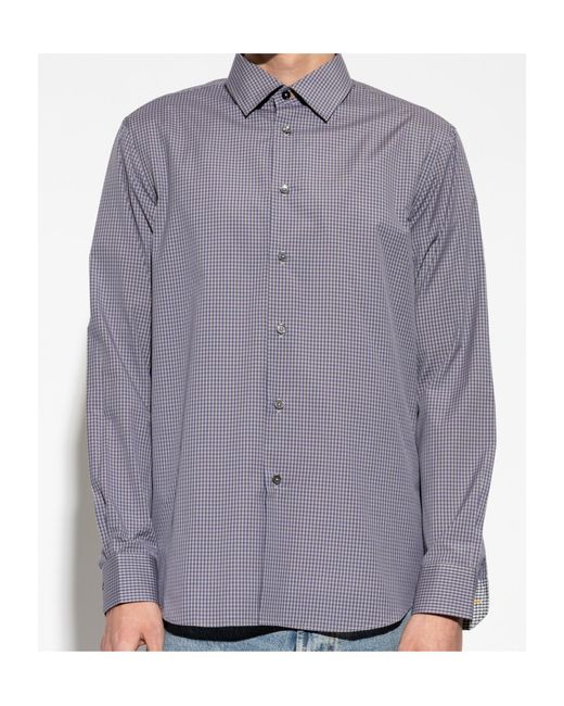 Paul Smith Purple Gingham Checked Shirt for men