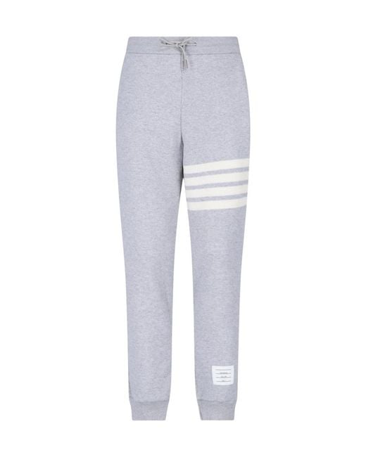 Thom Browne Gray Waffle-Knitted Drawstring Pants for men