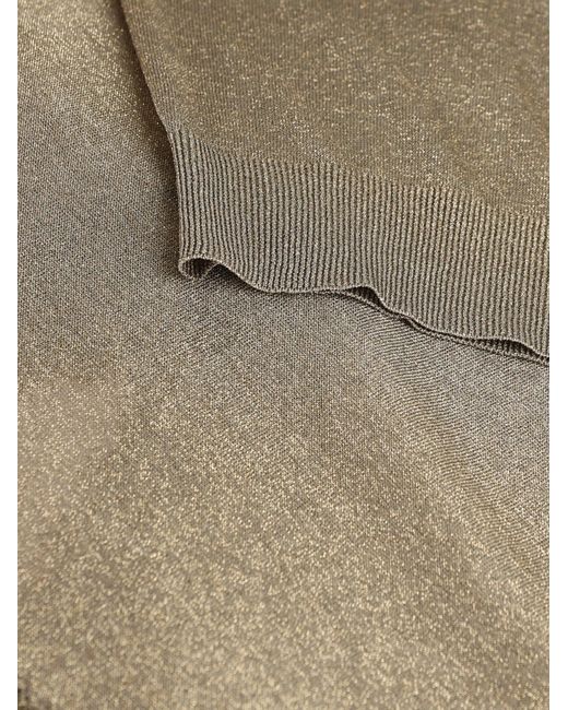 Valentino Gray V-Neck Long-Sleeved Knit Top