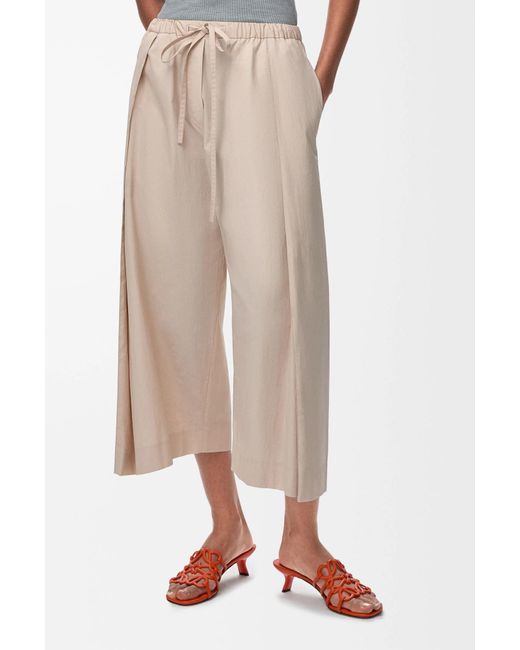 Loewe White X Paula's Ibiza Anagram-Embroidered Cropped Trousers