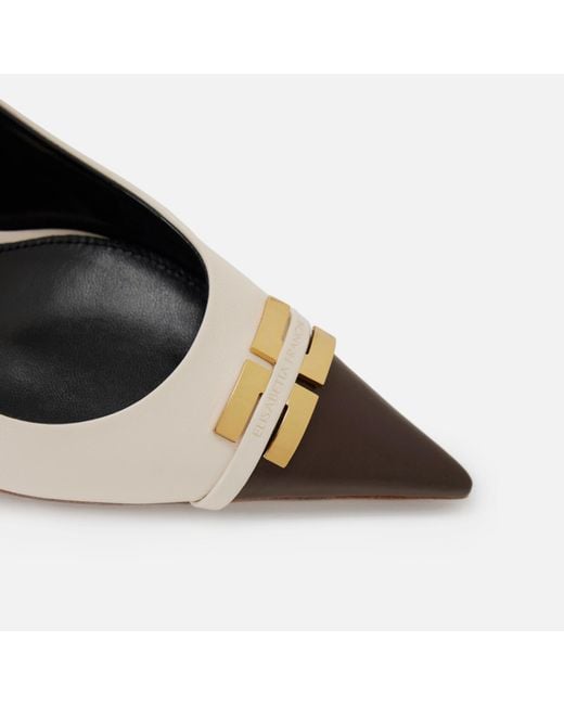 Elisabetta Franchi Metallic Two-Toned Pointed-Toe Slingback Pumps