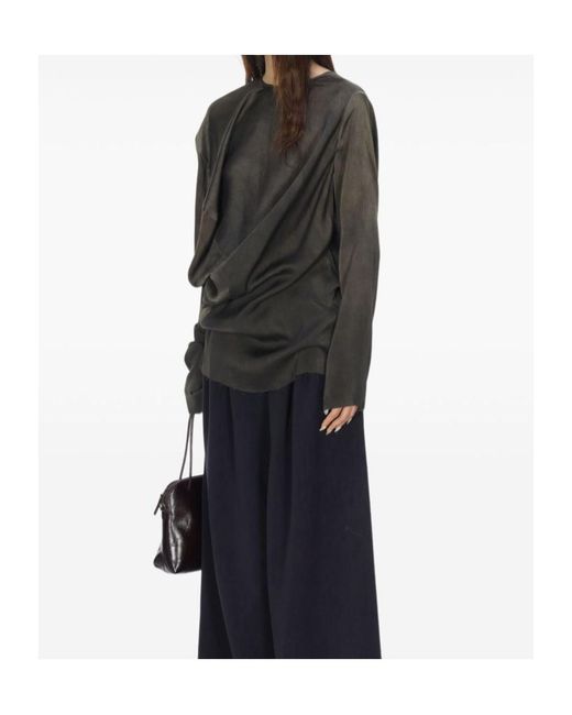 Uma Wang Blue Long-Sleeved Blouse