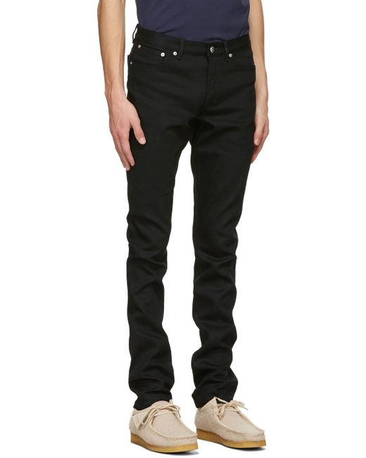 A.P.C. Black Slim Fit Straight-Leg Jeans for men