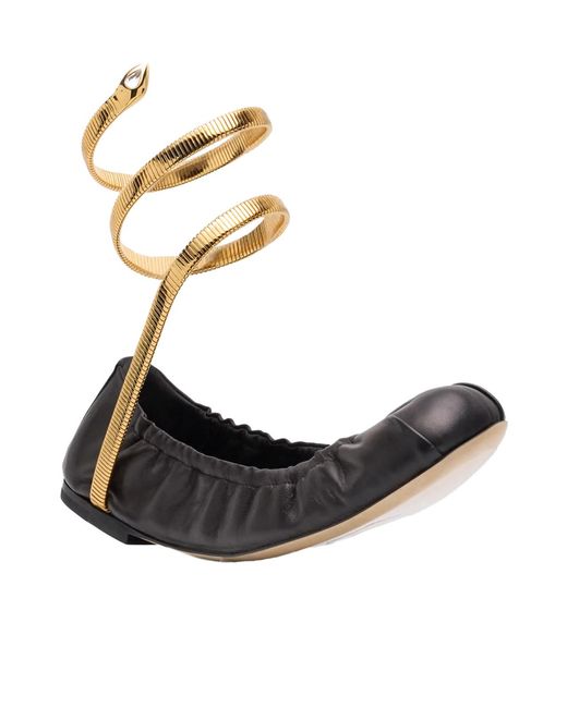 Rene Caovilla Metallic René Caovilla Embellished Ballerina Shoes