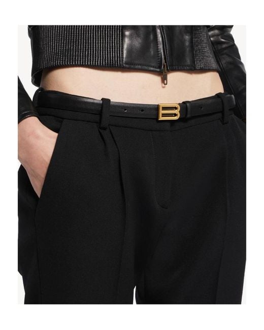 Balenciaga White Bolero B Leather Belt