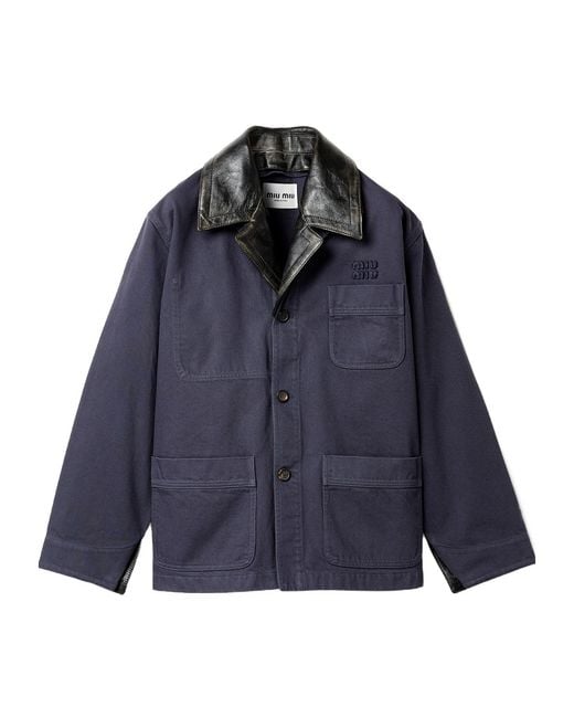 Miu Miu Blue Patch-Pocket Denim Jacket