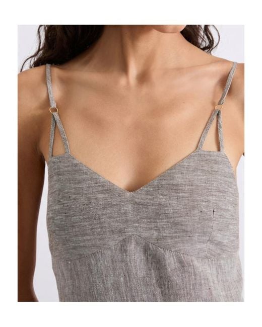 Marella Gray Long Linen Dress