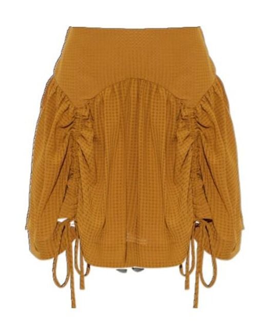 AllSaints Natural Pleated Midi Skirt