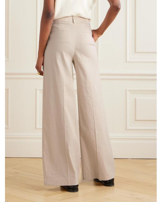 Theory White Treeca Wide-Leg Casual Pants
