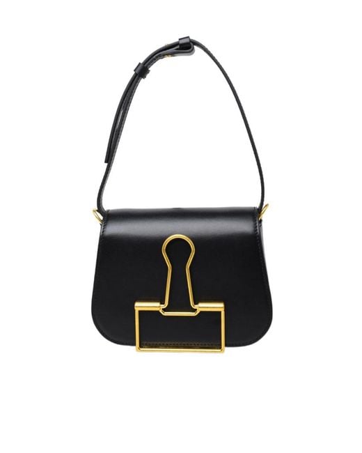 Off-White c/o Virgil Abloh Black Skeleton Binder Foldover Top Crossbody Bag
