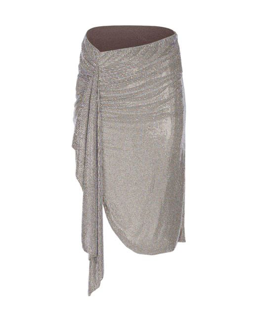 GIUSEPPE DI MORABITO Gray Draped Asymmetric Skirt