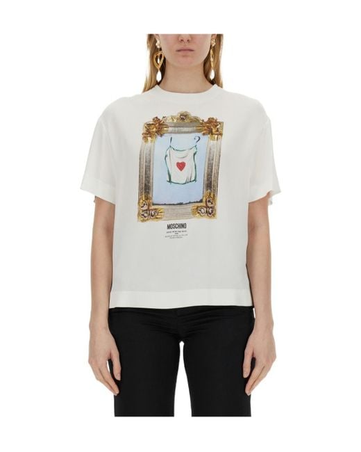 Moschino White Logo Logo Short-Sleeved T-Shirt