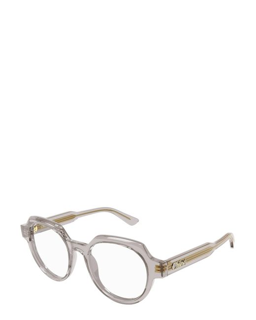 Chloé White Chloé Eyewear Geometric Frame Glasses