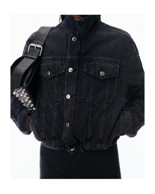Alexander Wang Black Zip-Up Denim Jacket