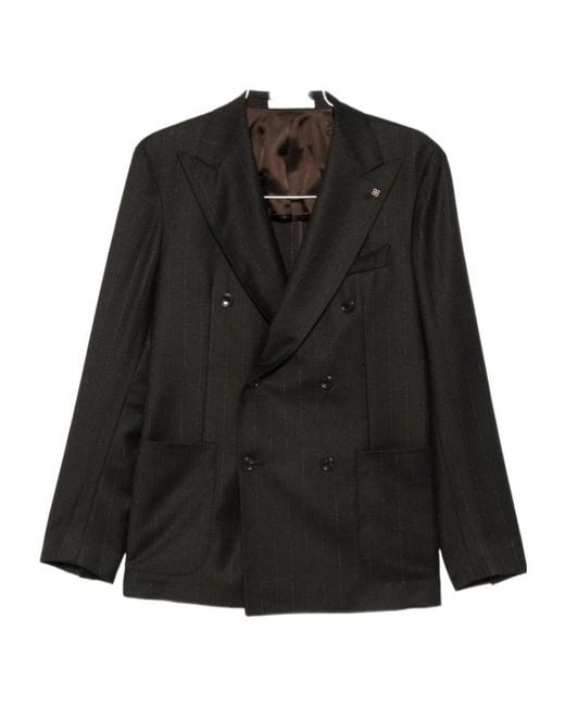 Tagliatore Black Long-Sleeve Suit Set for men