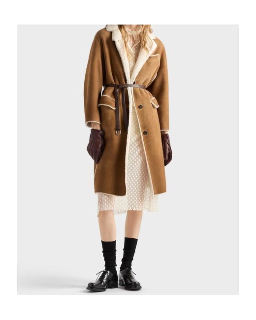 Prada Brown Shearling Coat
