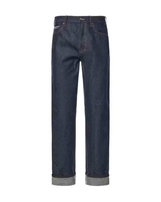 Gucci Blue Logo Patch Denim Trousers for men