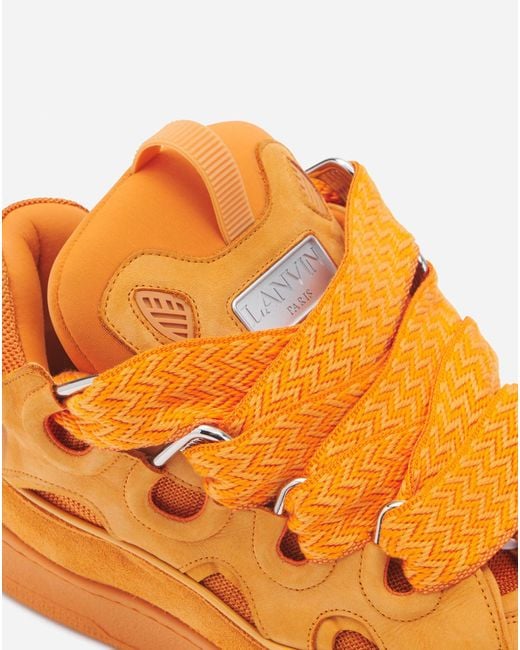 Lanvin Orange Logo-Laced Casual Sneakers for men