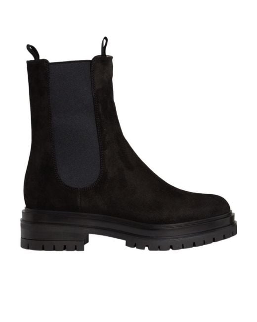Gianvito Rossi Black Leather Chelsea Boots