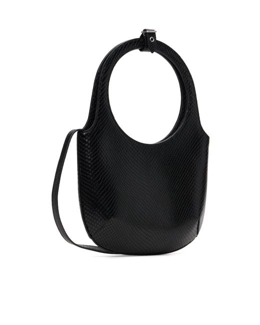 Courreges Black Courrèges Embossed Top Handle Handbag