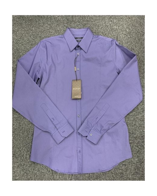 Gucci Blue Button Long-Sleeved Shirt for men