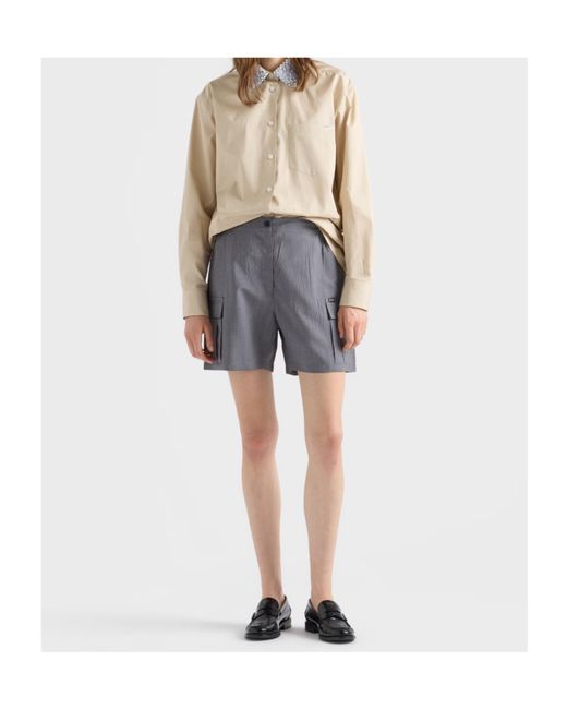 Prada Gray Light Mohair Shorts