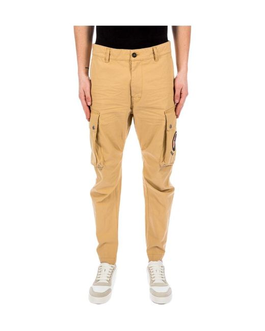 DSquared² Natural Logo Patch Cargo Trousers for men