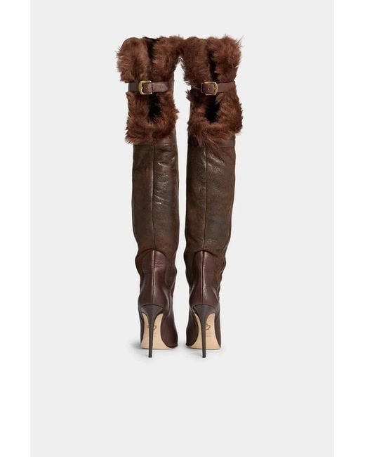 DSquared² Brown Over-The-Knee Boots
