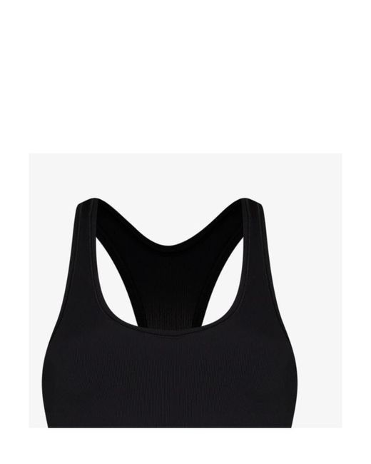 Palm Angels Black Logo-Underband Scoop-Neck Bra