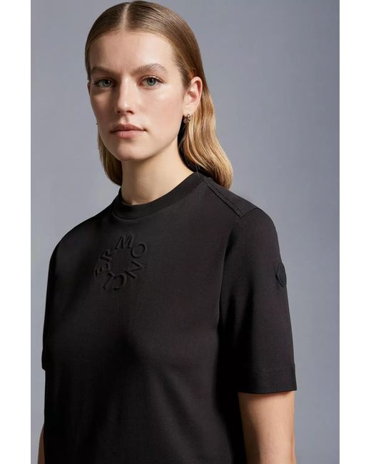 Moncler Black Embossed Logo T-Shirt